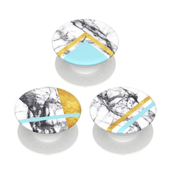 Universal POPSOCKET PopMinis White gold Marble 3 Pack Removable Phone Grip Stand - Picture 2 of 12